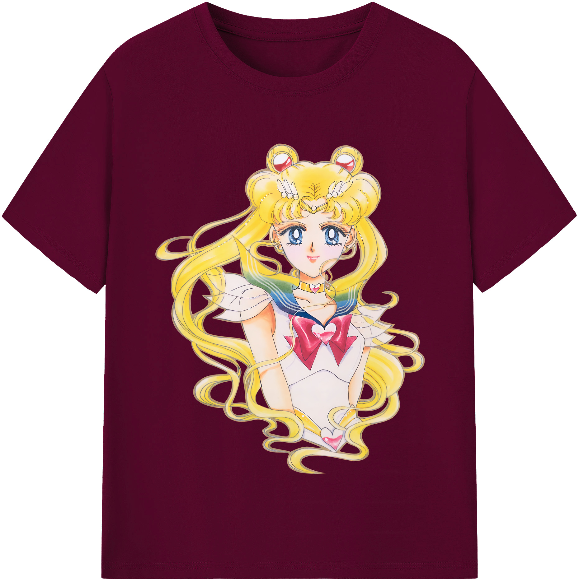 （画像用） 美少女戦士セーラームーン 月野 うさぎ つきの うさぎ Sailor Moon Tsukino Usagi レディースカジュアルプリントTシャツ（綿100％）